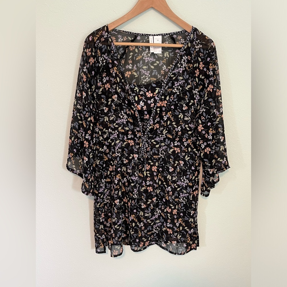 Sanctuary Native Daisy Bandeau Bikini Top + Matching Tunic Coverup